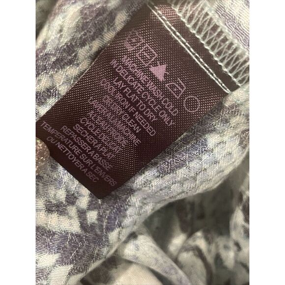 Hale Bob Snakeskin Print Blouse Women’s Small Long‎ Sleeve Popover Blue - Picture 9 of 10